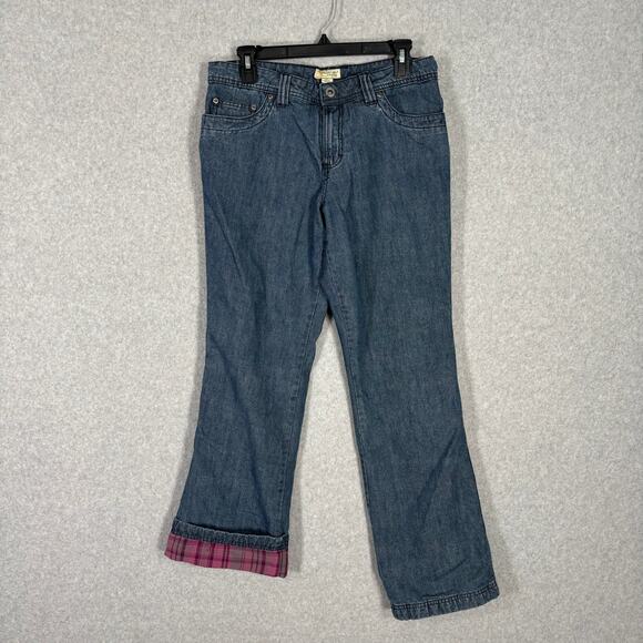 Gander Mountain Jean Women 6 Flannel Lined Insulated Warm Soft Pink Plaid Cotton - Picture 1 of 12